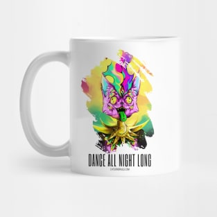 Techno cat - Dance all night long - Catsondrugs.com - rave, edm, festival, techno, trippy, music, 90s rave, psychedelic, party, trance, rave music, rave krispies, rave flyer Mug